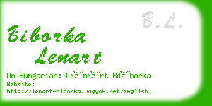 biborka lenart business card